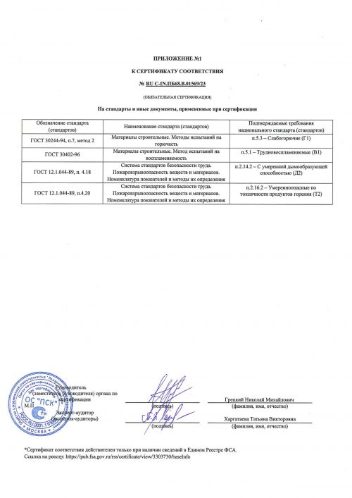 KRAFTER - Russian FR certificate - Crown Decor KM1 - HPL compact